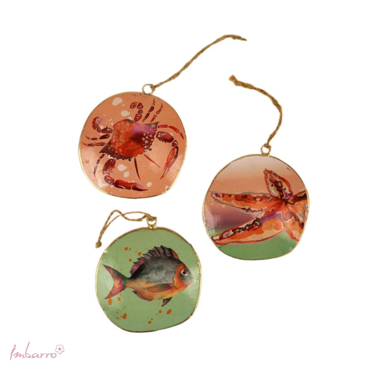 Imbarro - Hangers - Metalen hangers - Tropical - Set/3 - Zee en Strand - Metaal - Rond