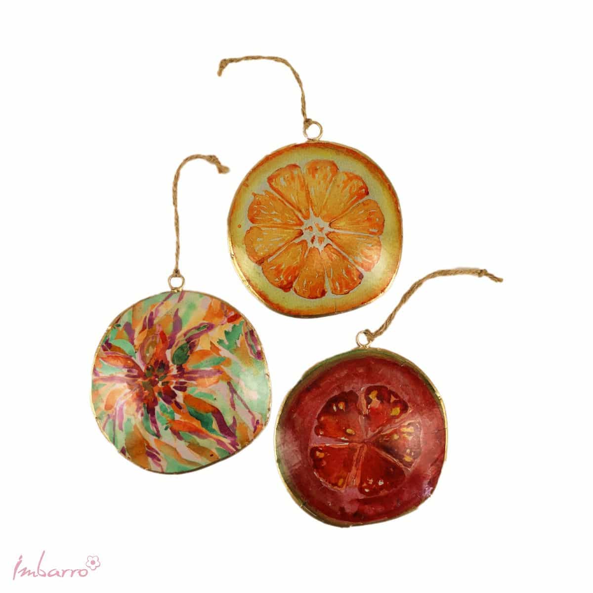 Imbarro - Hangers - Metalen hangers - Fruity - Set/3 - Fruit - Metaal - Rond