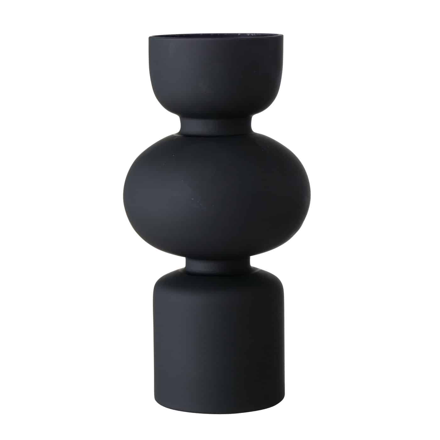 Boltze - Vaas - Bloemenvaas - Nelika - Glas - Zwart/donkerblauw - 29x14cm