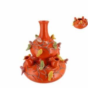 Daan Kromhout - Tulpenvaas - Vaas - Birds - Bubbles - Oranje - 23x25cm - Keramiek