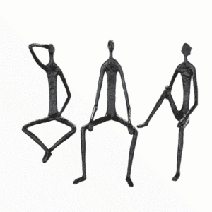 Gilde Handwerk - Beelden - Sculptuur set/3 - Sitting down here - Metaal - 3 mensen