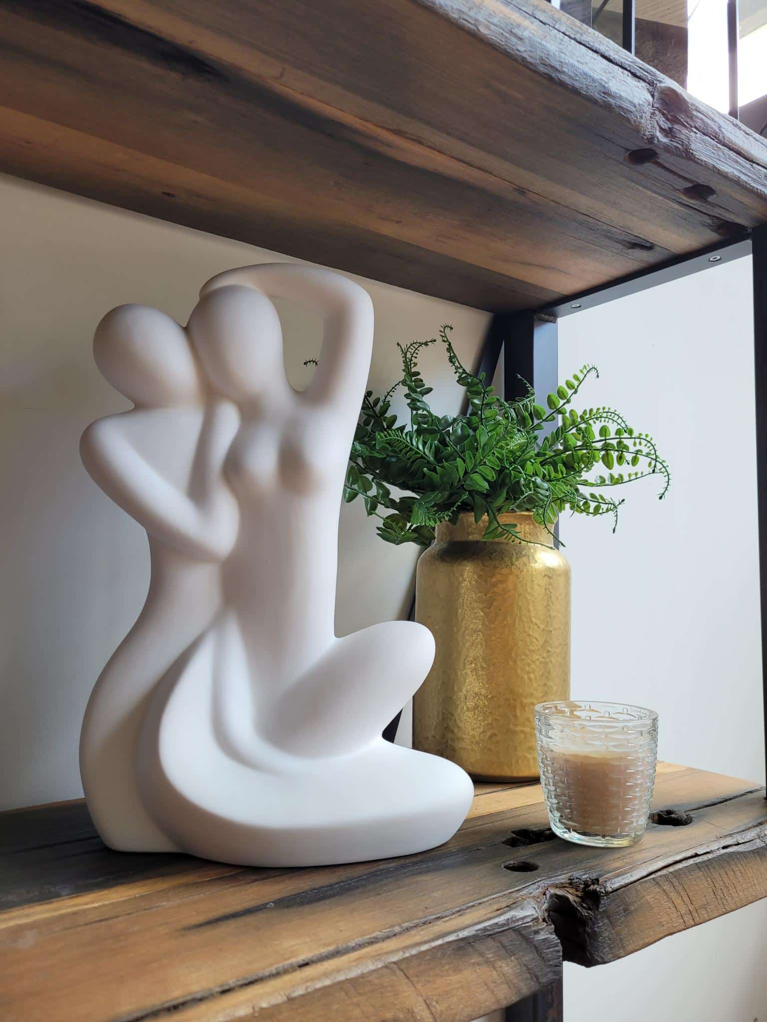 Gilde Handwerk Veilig bij jou - Sculptuur Beeld - Wit - Keramiek - 37cm - Afbeelding 2