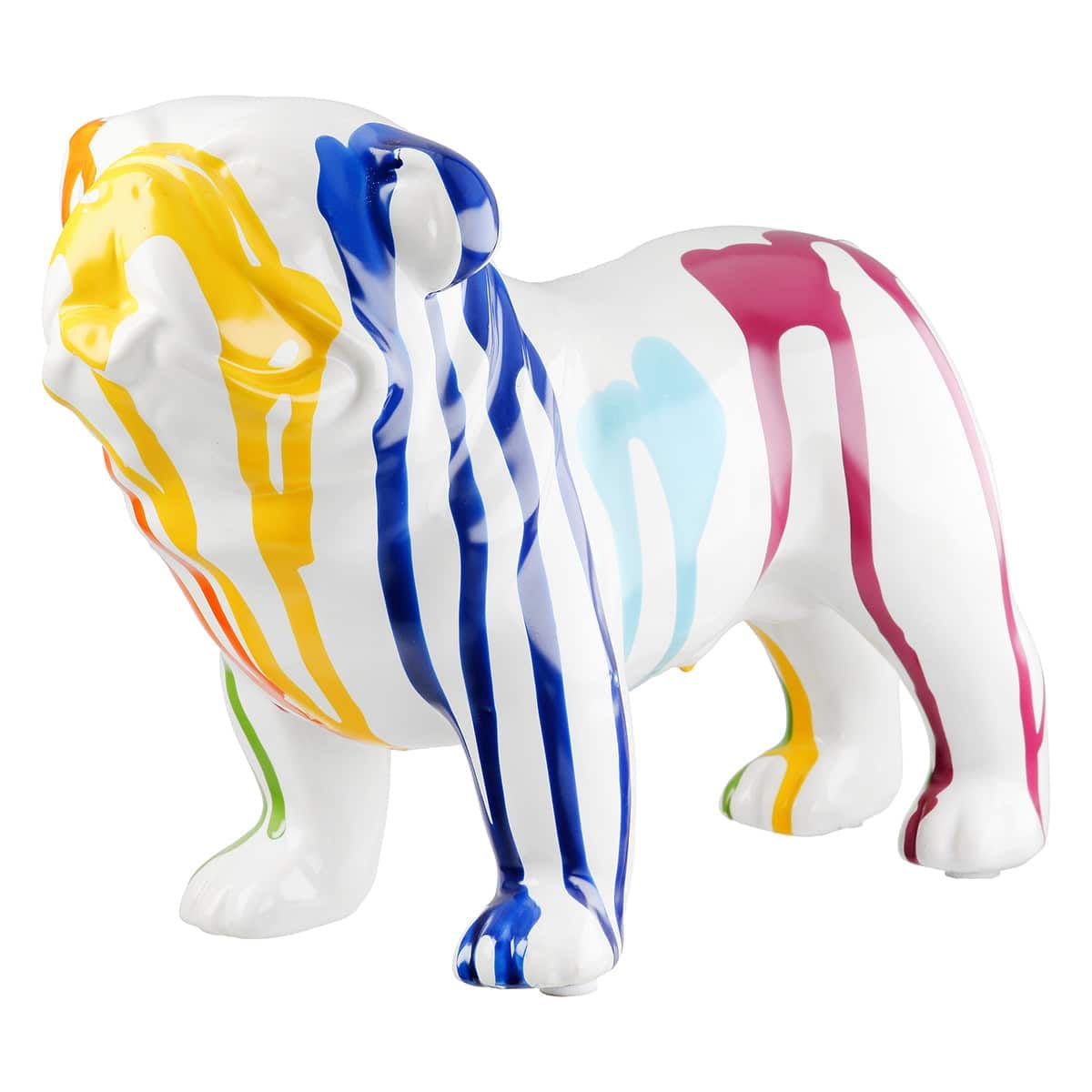 Gilde Handwerk - Beeld - Hond - Bull - Colori - Keramiek - 10x22x16 cm - Wit