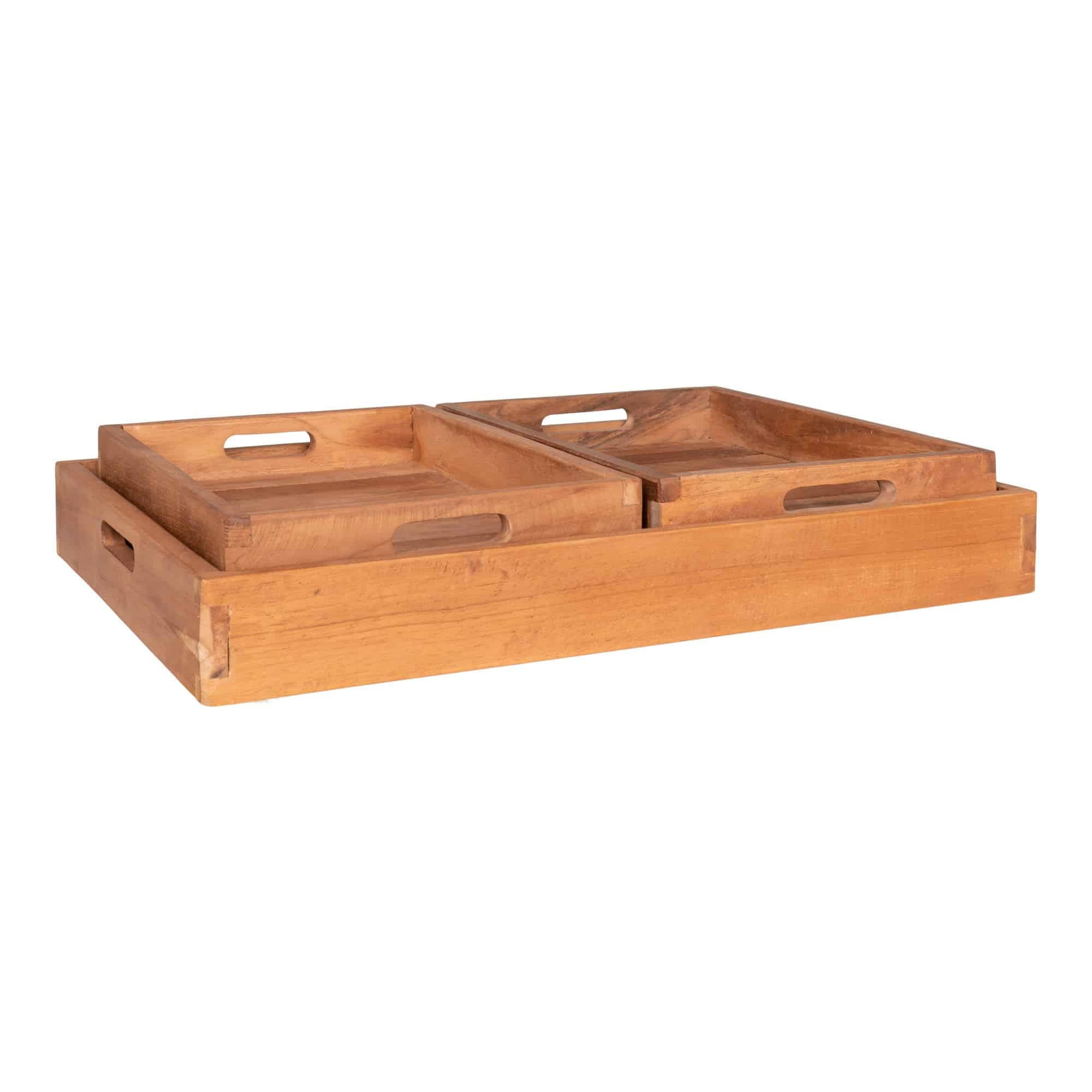 House Nordic - Set/3 Dienbladen - Teak