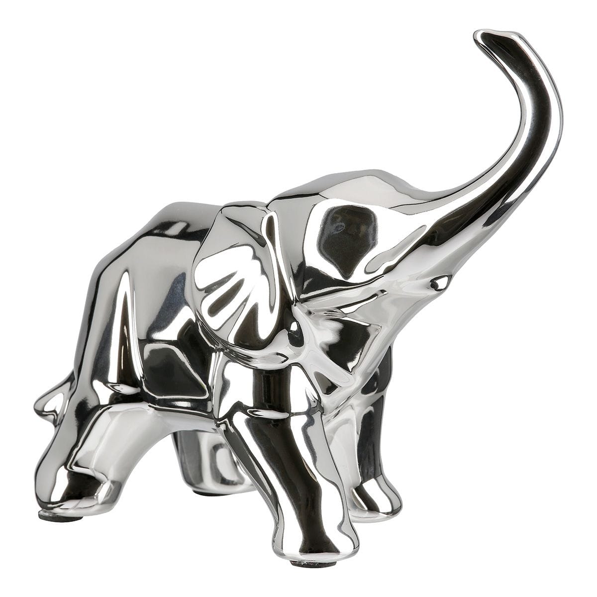Gilde Handwerk - Beeld - Sculptuur - Olifant - Edgy - Zilver - Keramiek