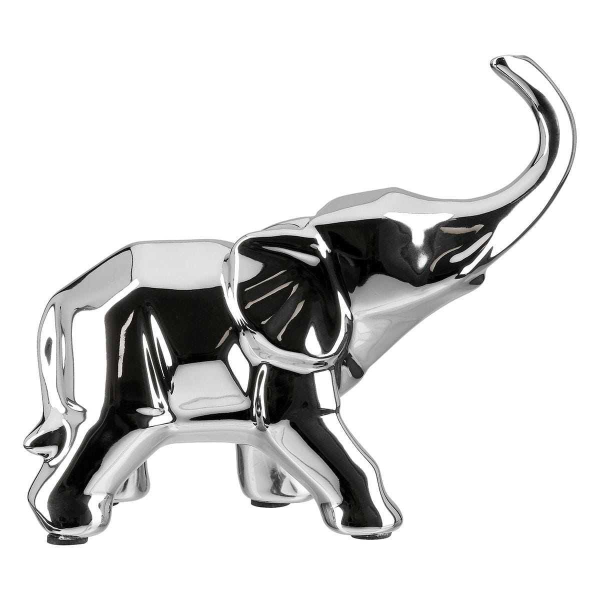 Gilde Handwerk - Beeld - Sculptuur - Olifant - Edgy - Zilver - Keramiek - Maat L