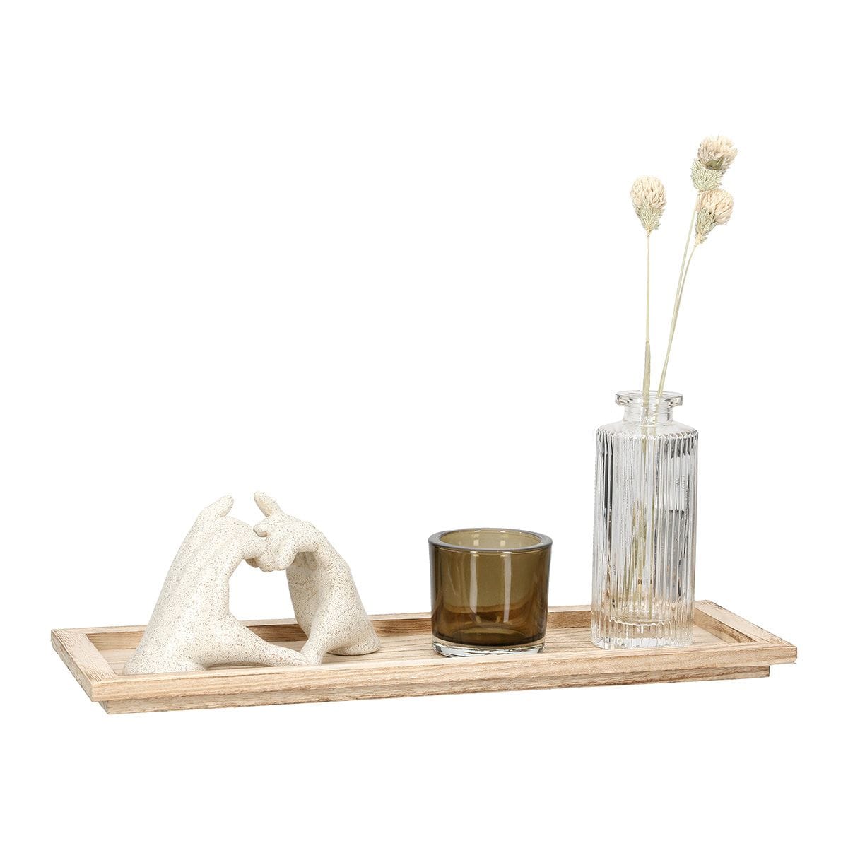 Gilde Handwerk - Decoratieve Set - 4-delig - Woonaccessoires - Love Sign, waxine, vaasje, plateau - Cadeaupakket - Afbeelding 4