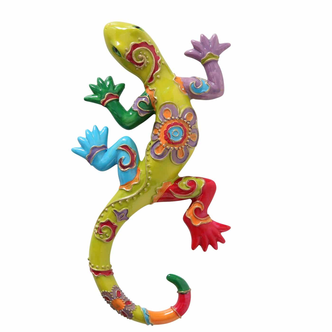 Boltze - Sculptuur - Wanddecoratie - Decoratie - Beeld - Hagedis - Multicolour - Lime Groen