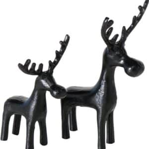 Boltze - Rendier - Elanden - Set van 2 - Tami - Zwart - Metaal - 17 en 21 cm hoog
