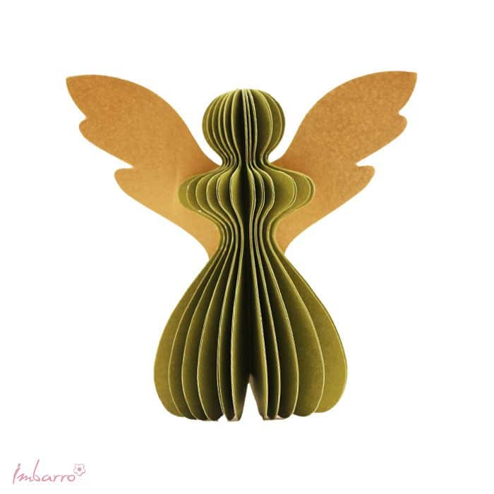 Imbarro - Decoratieve engel 'Gabriela' (Set van 2) - M - Moss Green