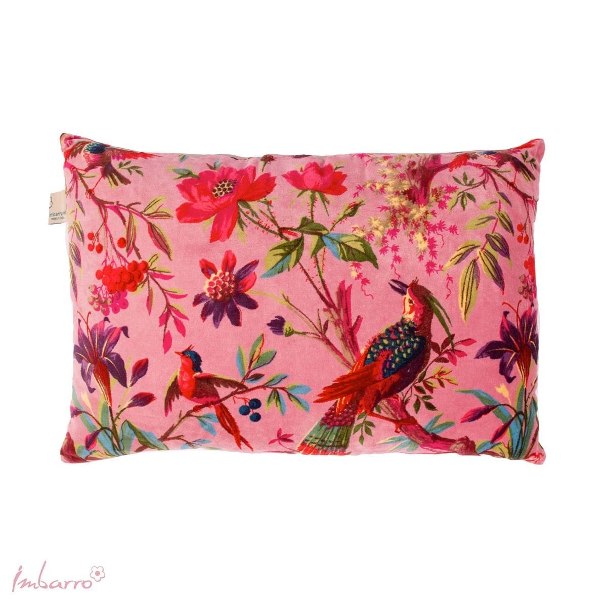 Imbarro - Kussen - Sierkussen - Paradise - Rose - 100 % katoen velvet - 40 x 60 cm
