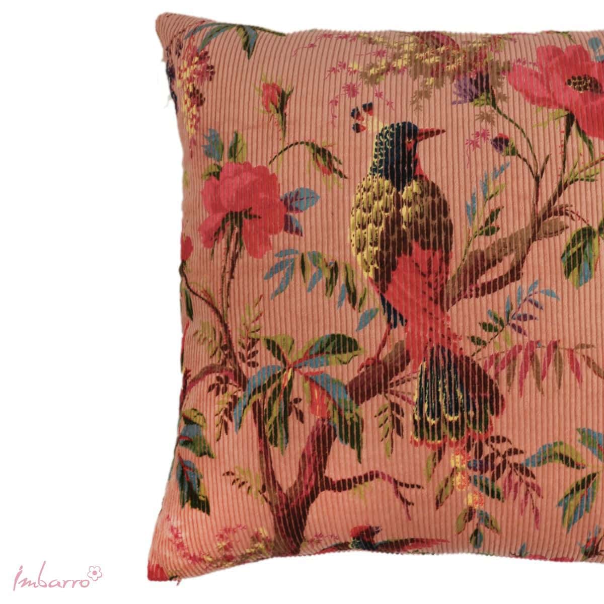 Imbarro -Kussen - Rib - Pink - Roze - Paradise - Velours - 50x50cm - Afbeelding 2