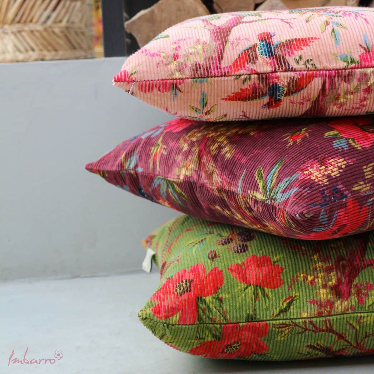 Imbarro -Kussen - Rib - Pink - Roze - Paradise - Velours - 50x50cm - Afbeelding 4