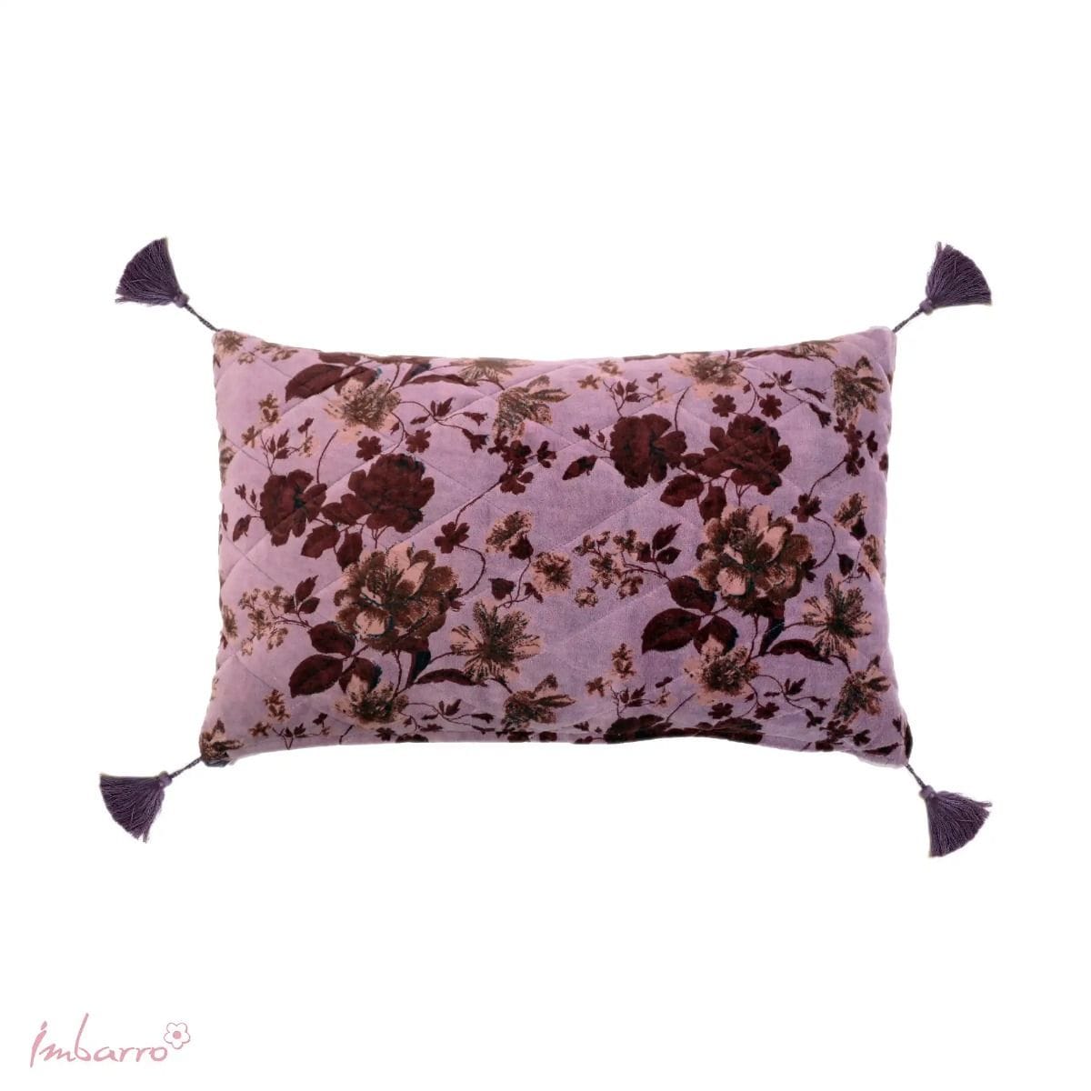 Imbarro - Kussen - Sierkussen - Jeanne - Purple - 100 % katoen velvet - 30x50 cm