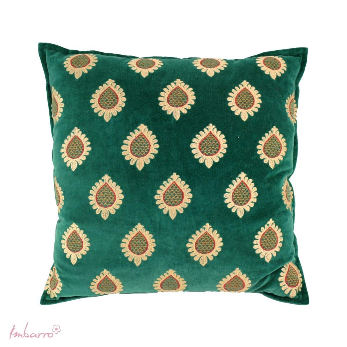 Imbarro - Kussen - Sierkussen - Liva - Green - 100 % katoen velvet - 50x50 cm