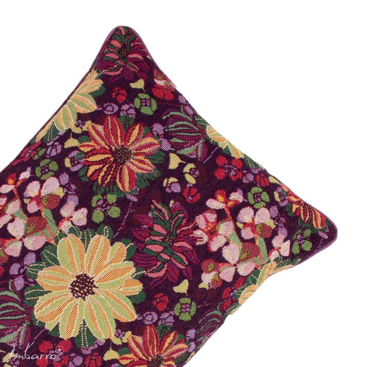 Imbarro - Kussen - Sierkussen - Violet - Robuust Katoen - 40x60cm - Bloemen - Afbeelding 3