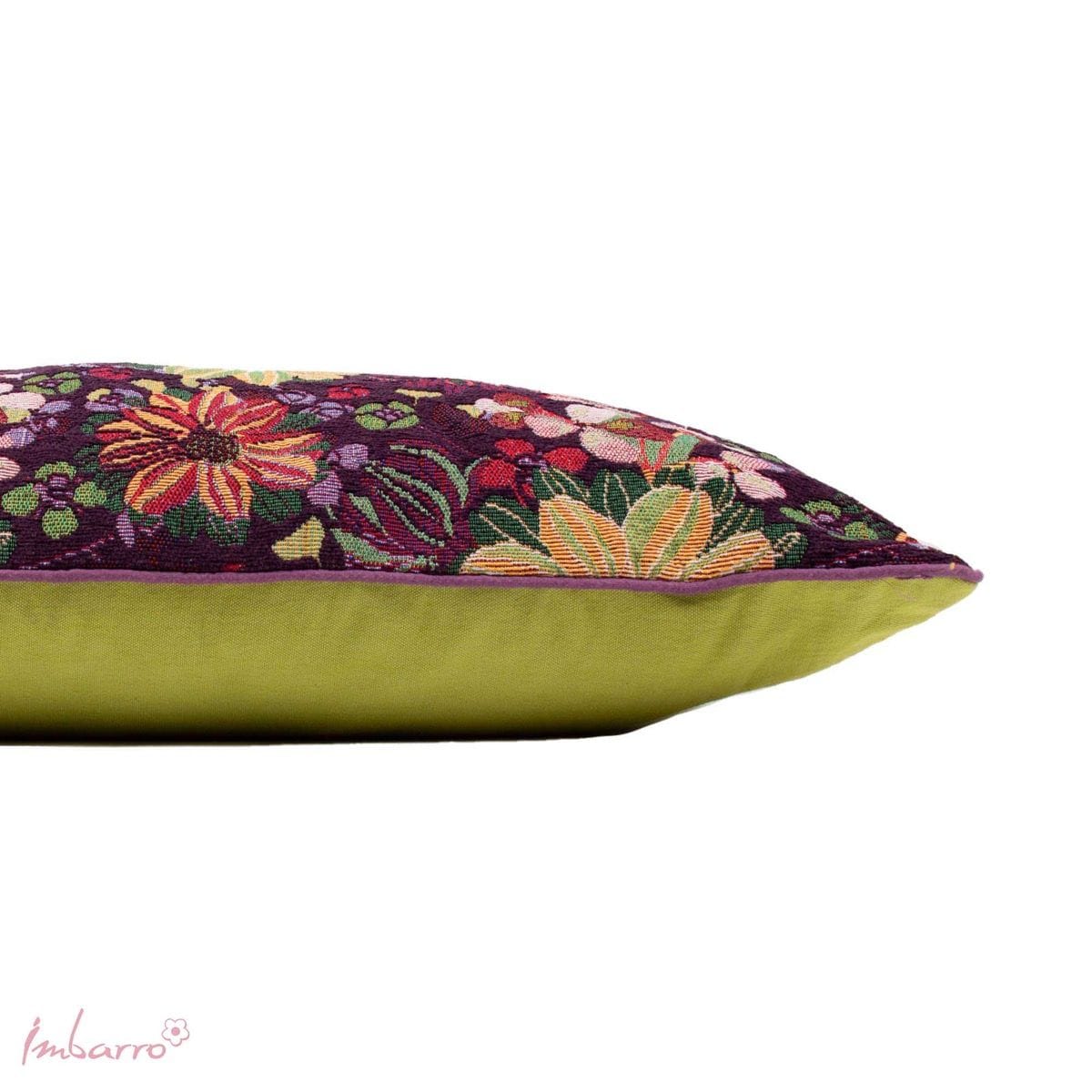 Imbarro - Kussen - Sierkussen - Violet - Robuust Katoen - 40x60cm - Bloemen - Afbeelding 4