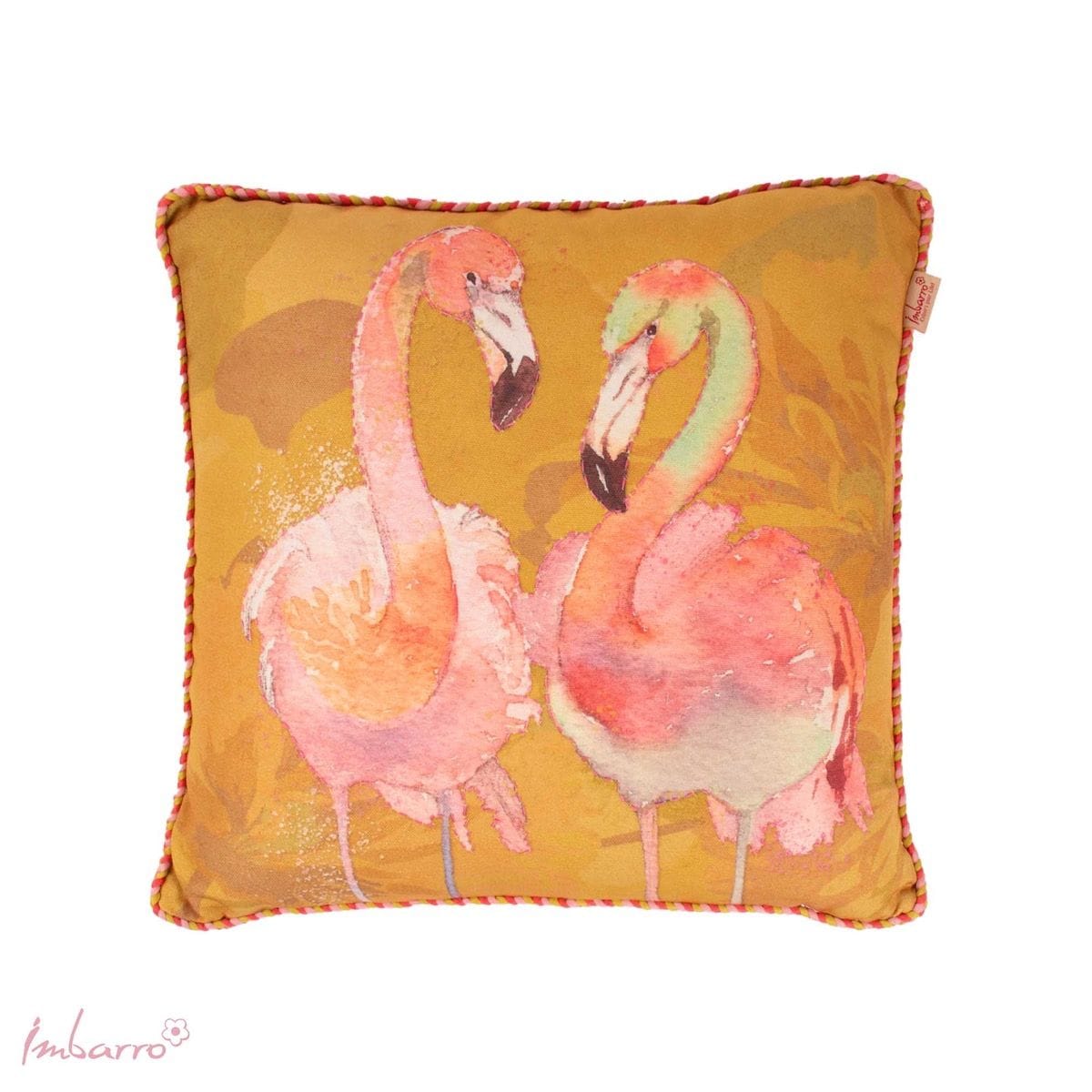 Imbarro - Kussen - Sierkussen - Flamingo's - Binnen kussen - Buitenkussen - P.E.T. - 50x50cm