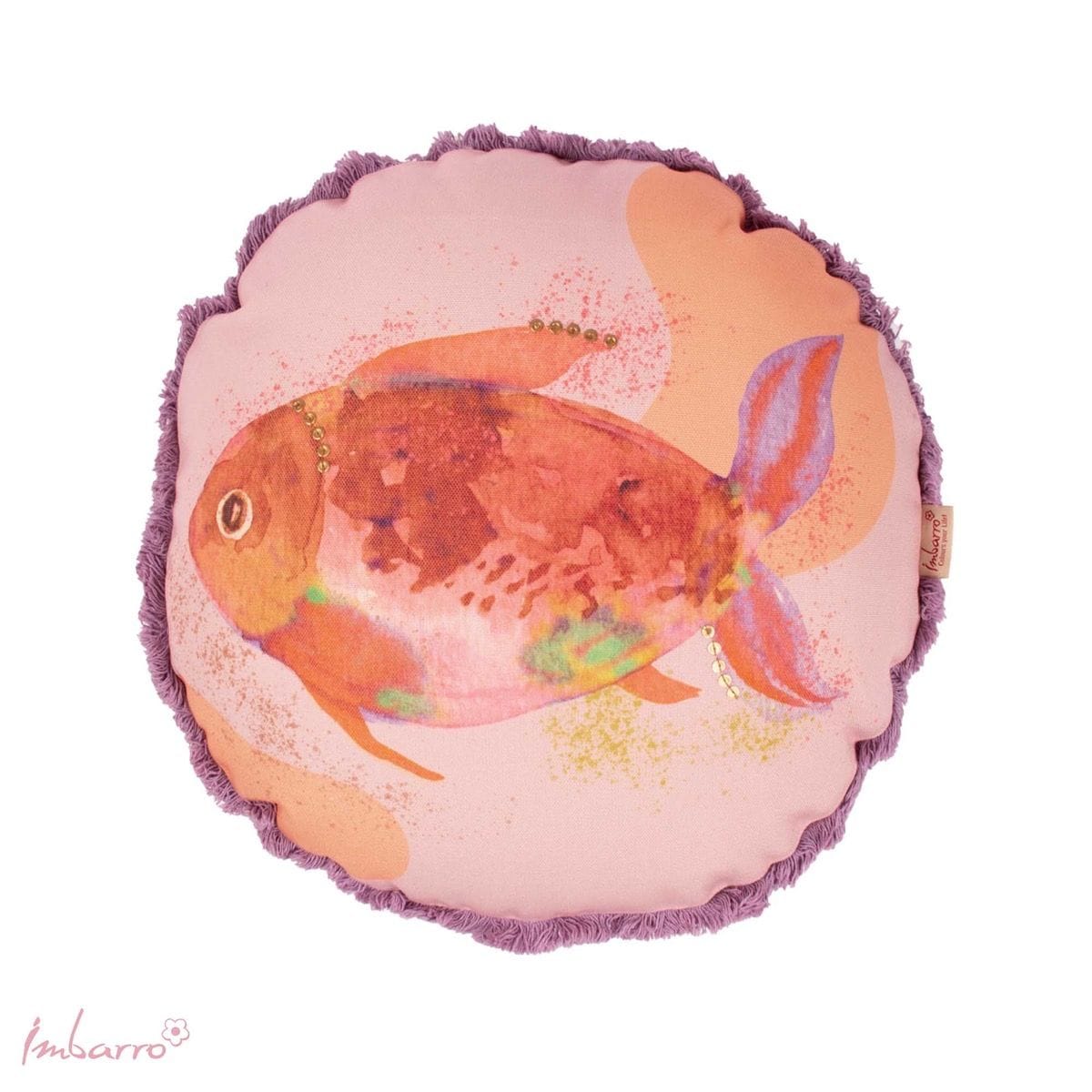 Imbarro - Kussen - Sierkussen - Goldie - Vis - Binnen kussen - Buitenkussen - P.E.T. - Rond 40cm