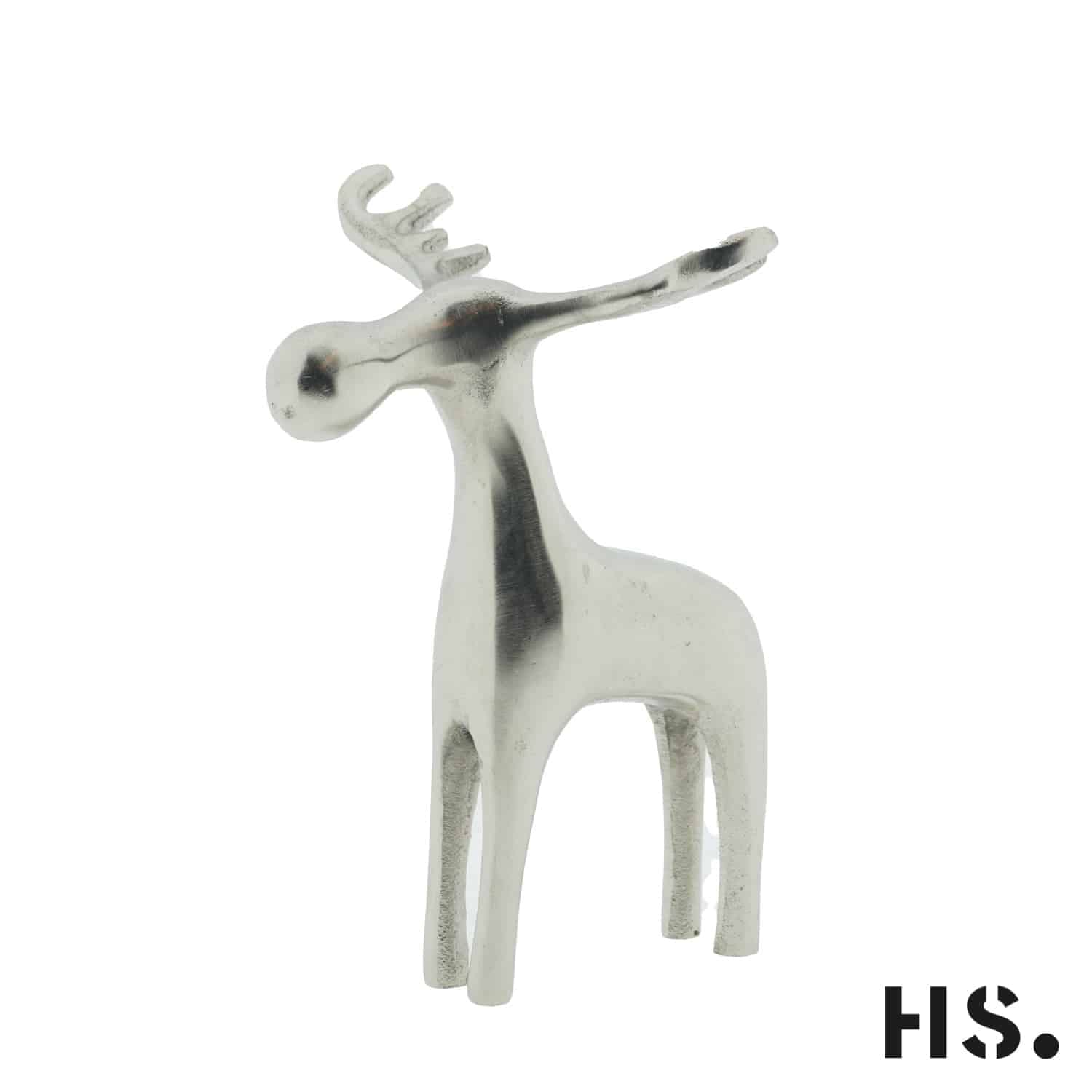 Home Society - Deco Hert - Luster - Maat L - Zilver - Metaal - 14.5x13x18xm