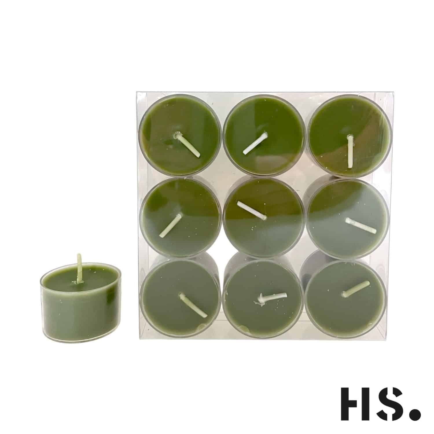 Home Society -Waxinelichtjes - Theelichtjes - 9 stuks - Groen