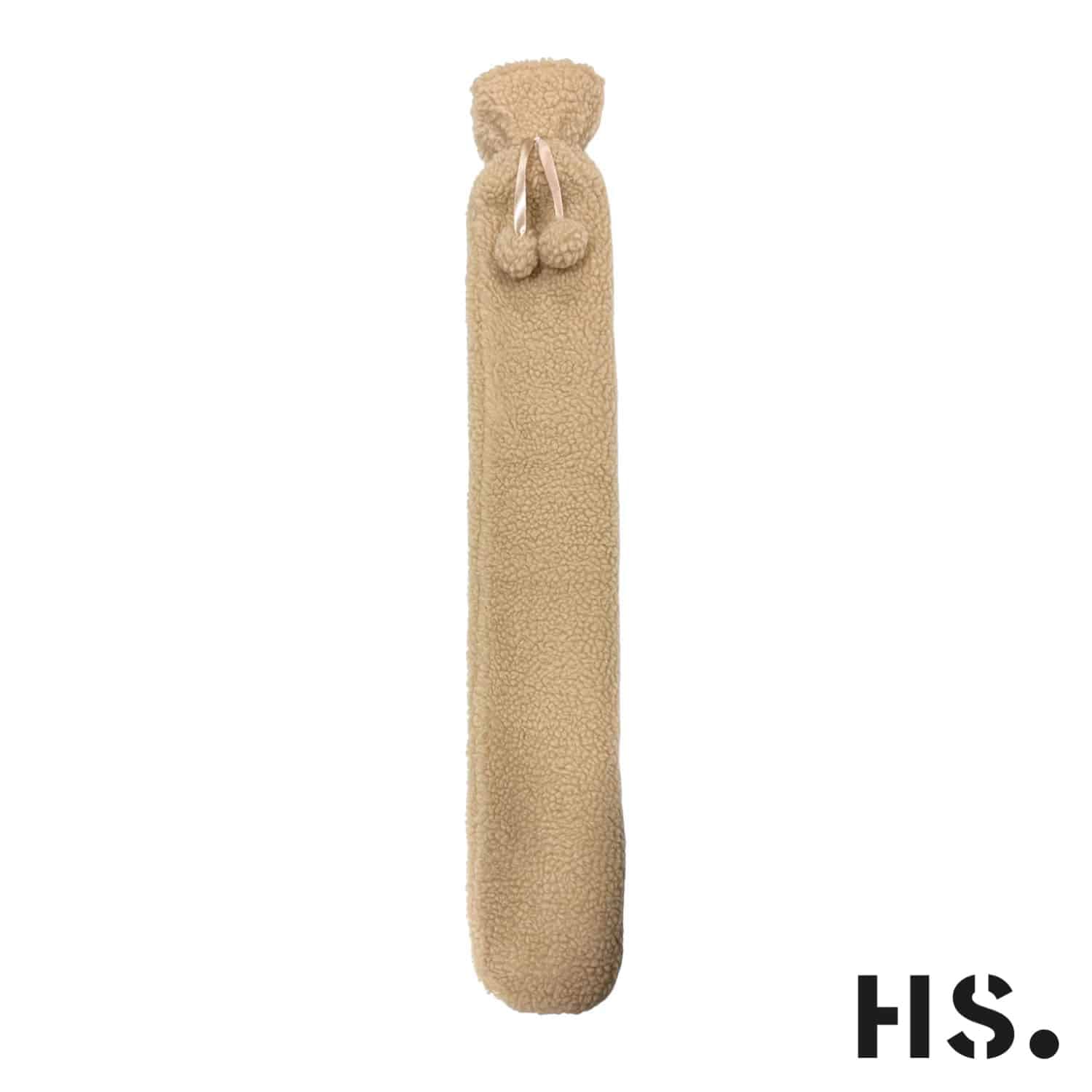 Home Society - Kruik - Teddy stof - Deco Snugga - Extra lang - Beige - 72x13x4