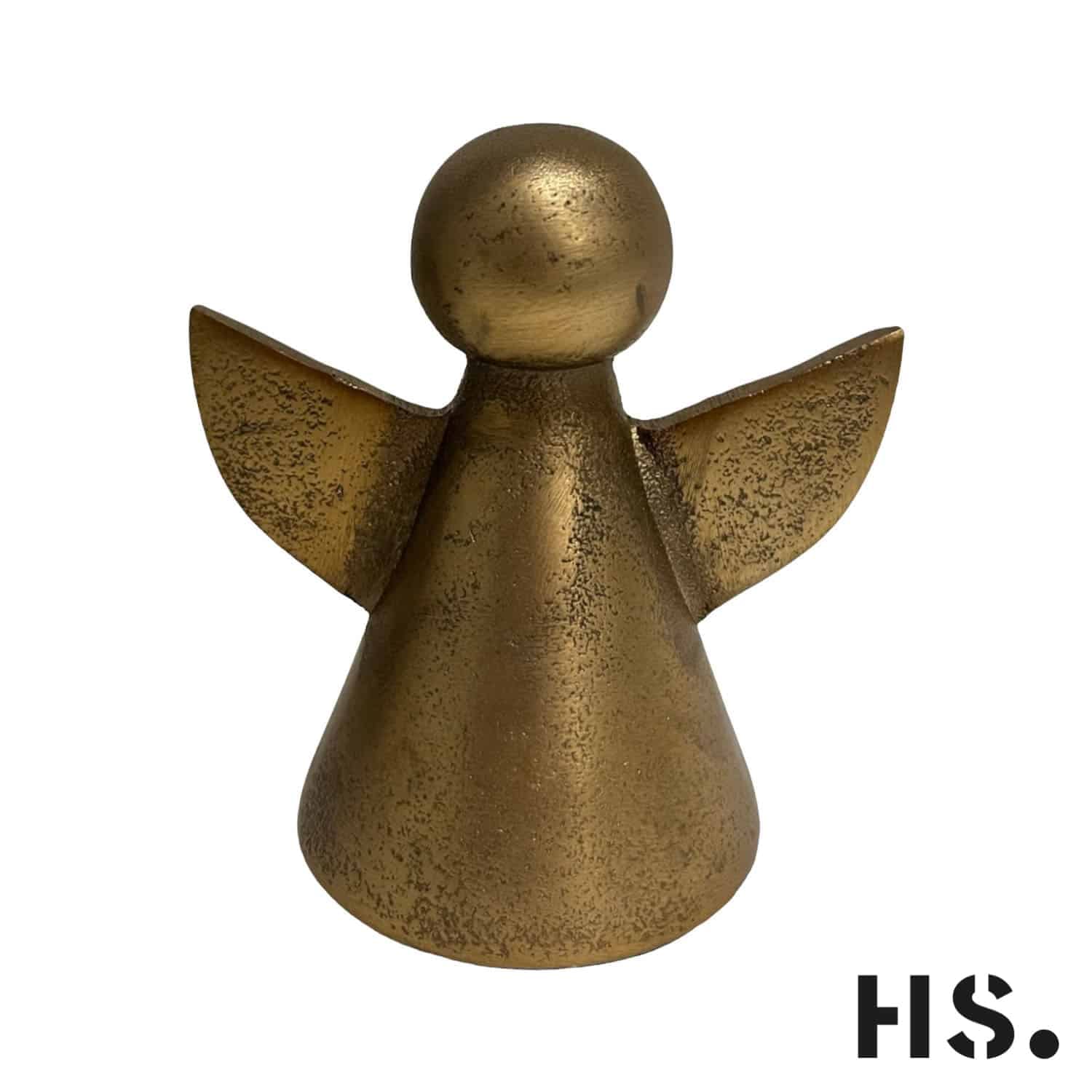 Home Society - Deco engel - Gaby - Metaal - Maat L - Goud - 11 x 10 x 7 cm