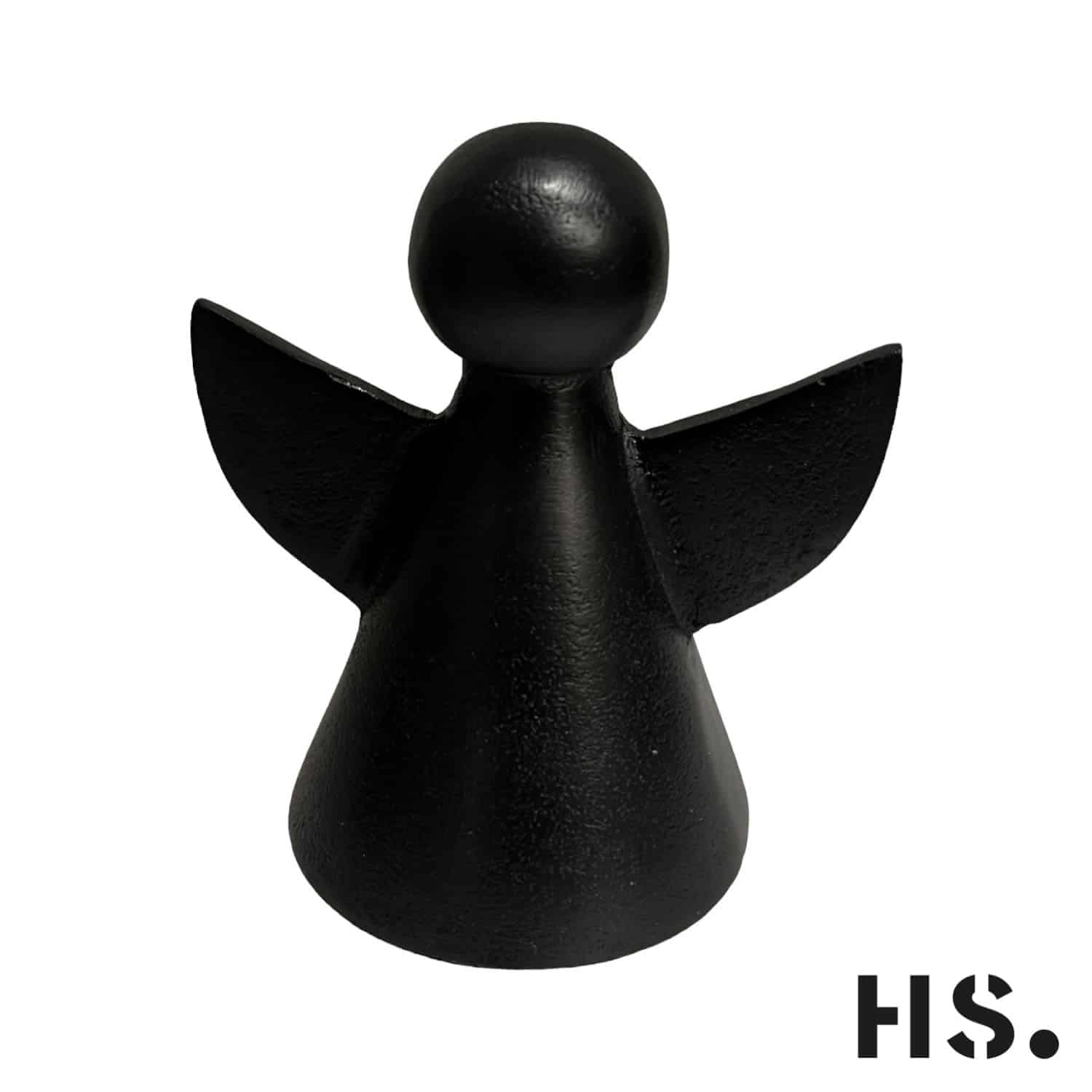 Home Society - Deco engel - Gaby - Metaal - Maat L - Zwart - 11 x 10 x 7 cm