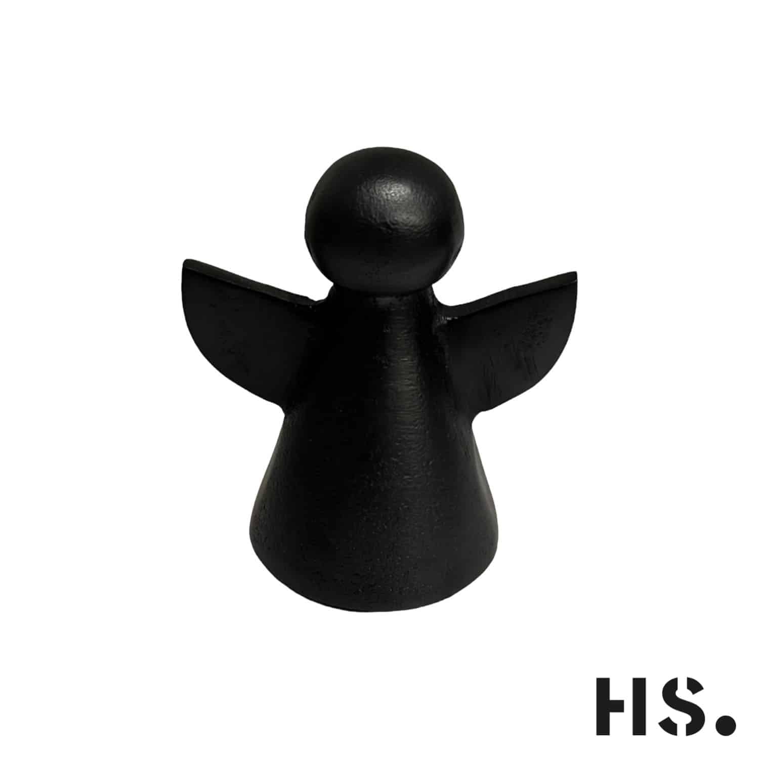Home Society - Deco engel - Gaby - Metaal - Maat S - Zwart - 8 x 7 x 5 cm