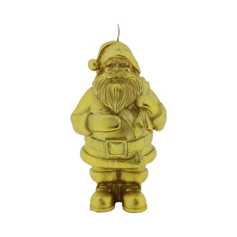 Home Society - Kaars - Kerstkaars - Kerstman - Santa - Goud - 21x14x7cm