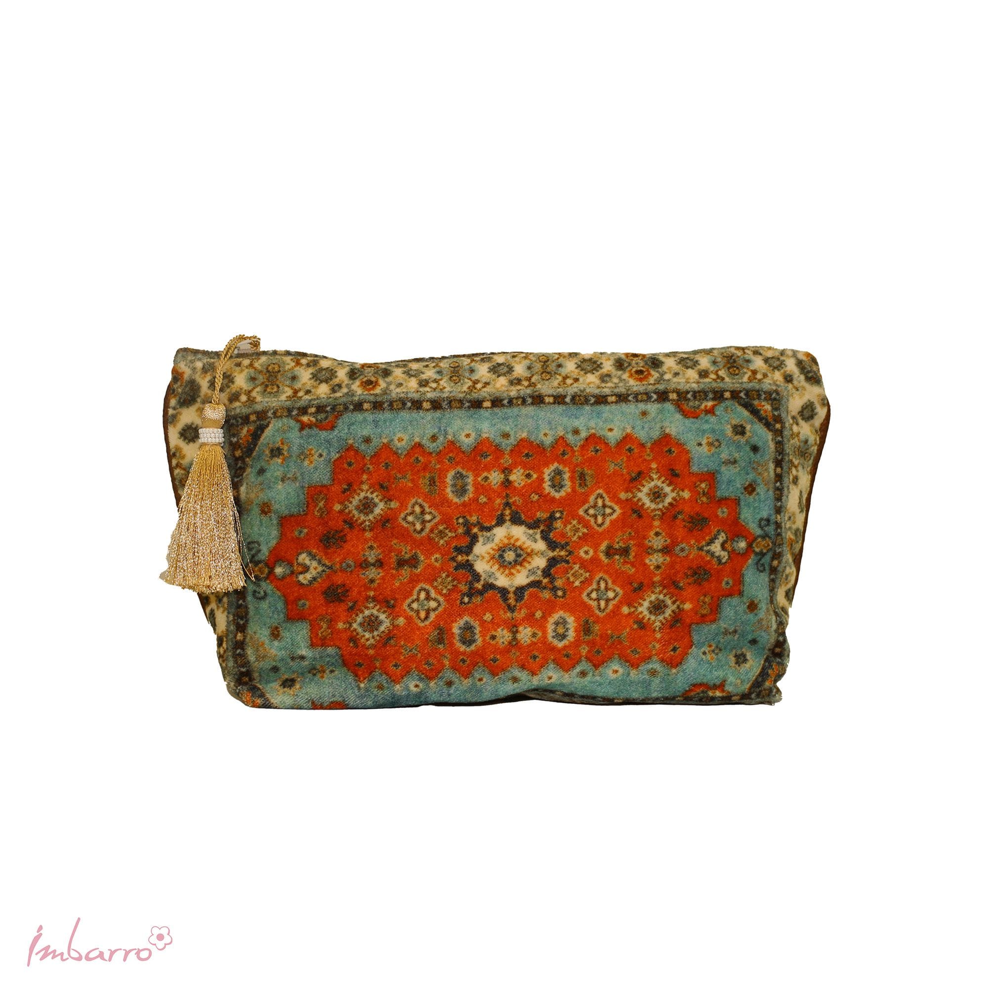 Imbarro - Pouch - Toilettas - Meadow - Katoen Velours - 30x18cm