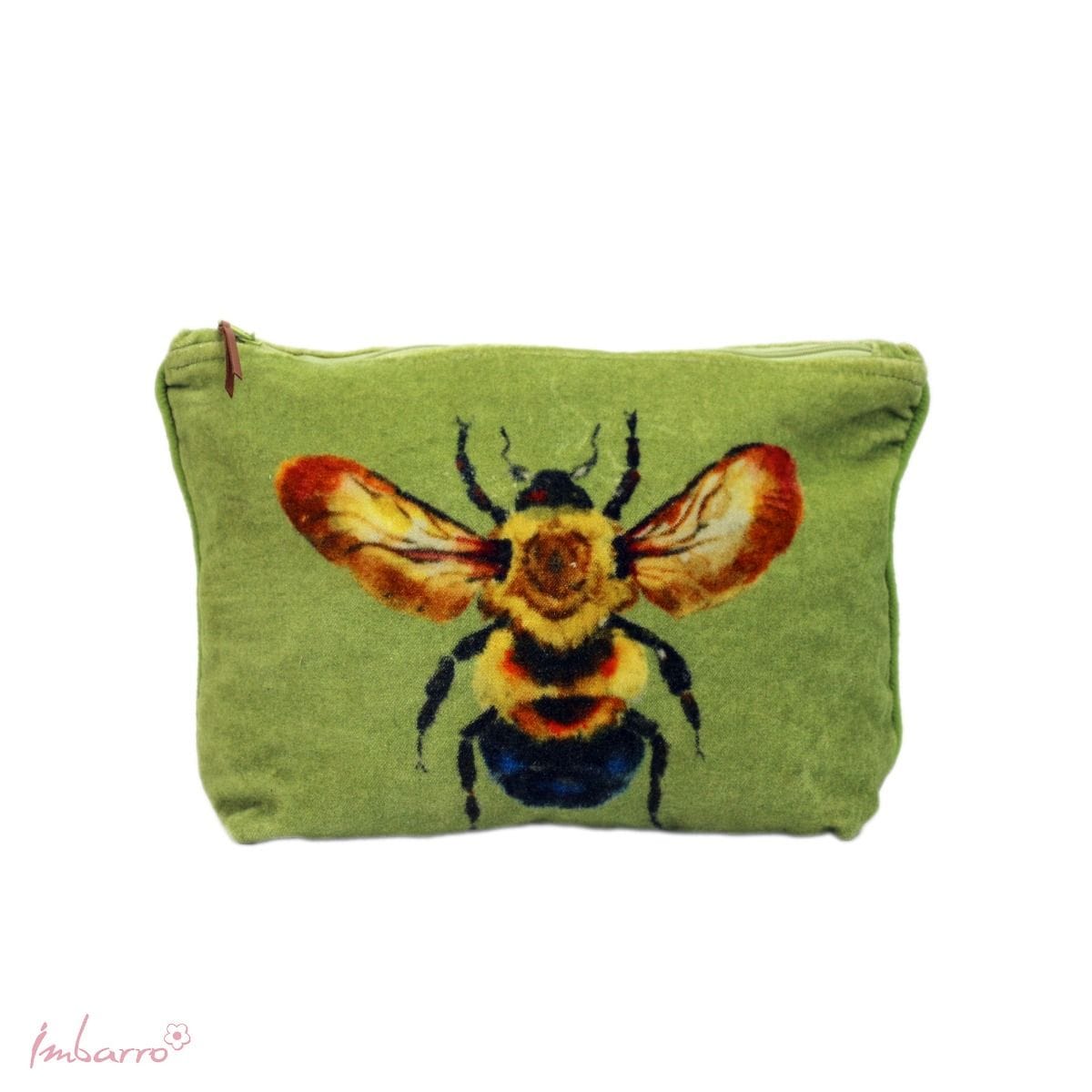Imbarro - Pouch - Toilettas - Bee - Bij - Mosterdgeel - Velvet