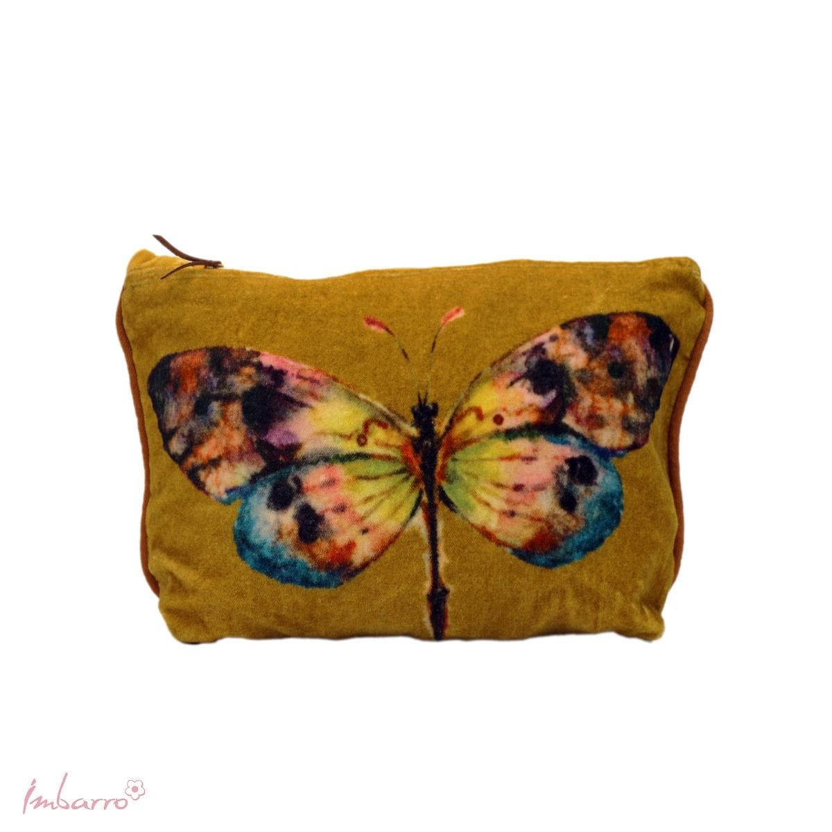 Imbarro - Pouch - Toilettas - Dragonfly - Libelle - Mosterdgeel - Velvet