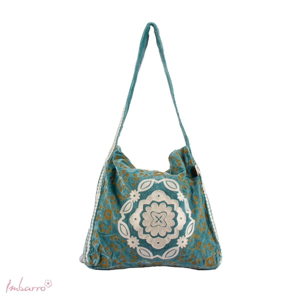 Imbarro - Tas - Shopper - Aimy - Blauw - 100% Katoen Velvet