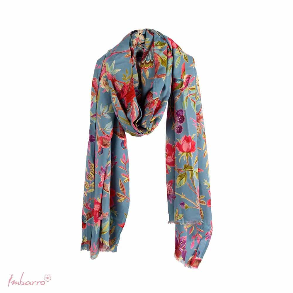 Imbarro Shawl - Sjaal - Paradise - Blue - 100 % Rayon - 100 x 200 cm