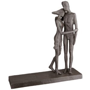 Gilde Handwerk - Beeld - Sculptuur - Ik hou je vast - Liefde - Metaal - 5x16x18cm