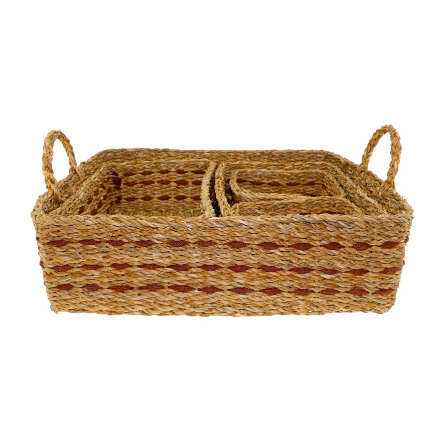 Home Society - Mand Levi - 5 - Delige Mandenset - Opbergmanden - Decoratie manden - Zeegras