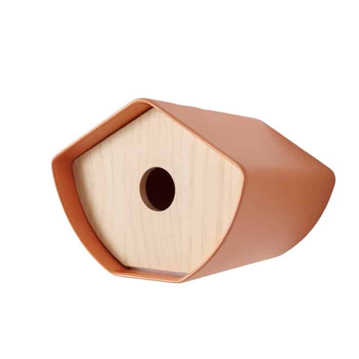 Boltze - Vogelhuisje- Nestkastje - Oranje - Duurzaam - Bamboe/Kunststof - 14.5x16x12cm