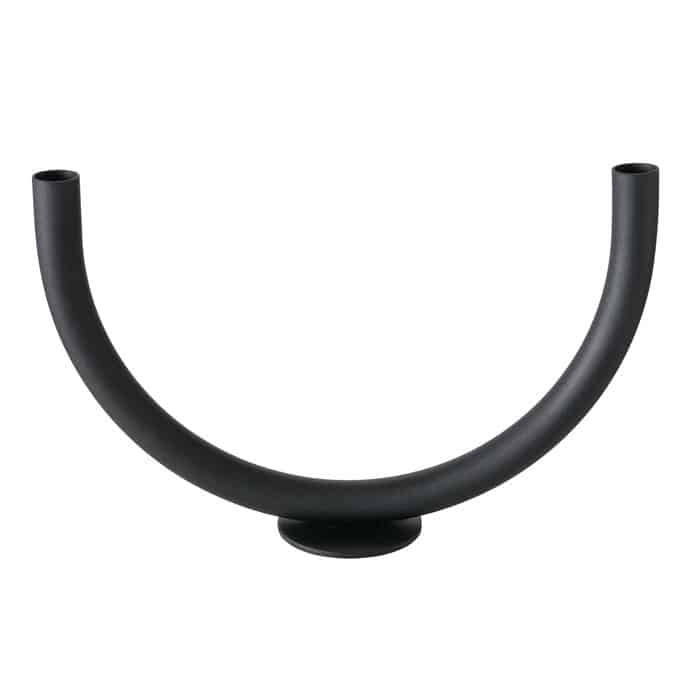 Boltze - Kandelaar - Kaarsenhouder - Tonis - Zwart - Metaal - 33x21 cm