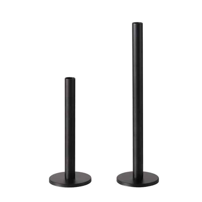 Boltze - Set/2 - Kaarsenhouders - Kandelaars -Zwart - Metaal - 38 en 26 cm hoog