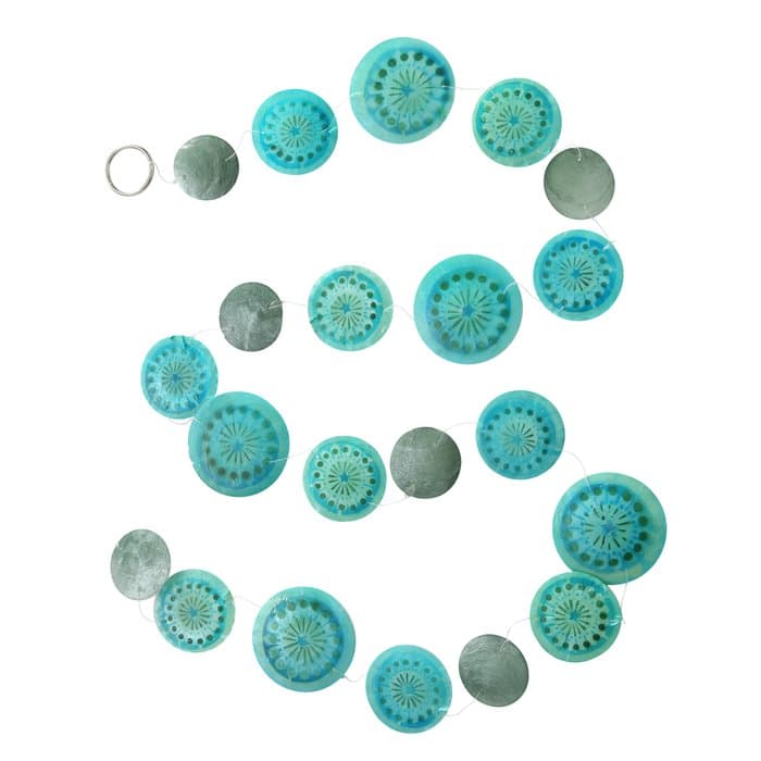 Boltze - Guirlande - Zomer - Decoratie - Schelpen - 180cm - Blauw - Woonslinger