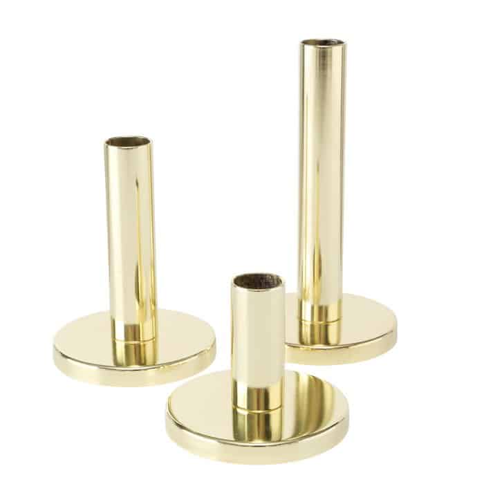 Boltze - Kaarsenhouders - Set/3 - Kandelaars - Glanzend - Goud - Metaal - 8,12,16cm hoog