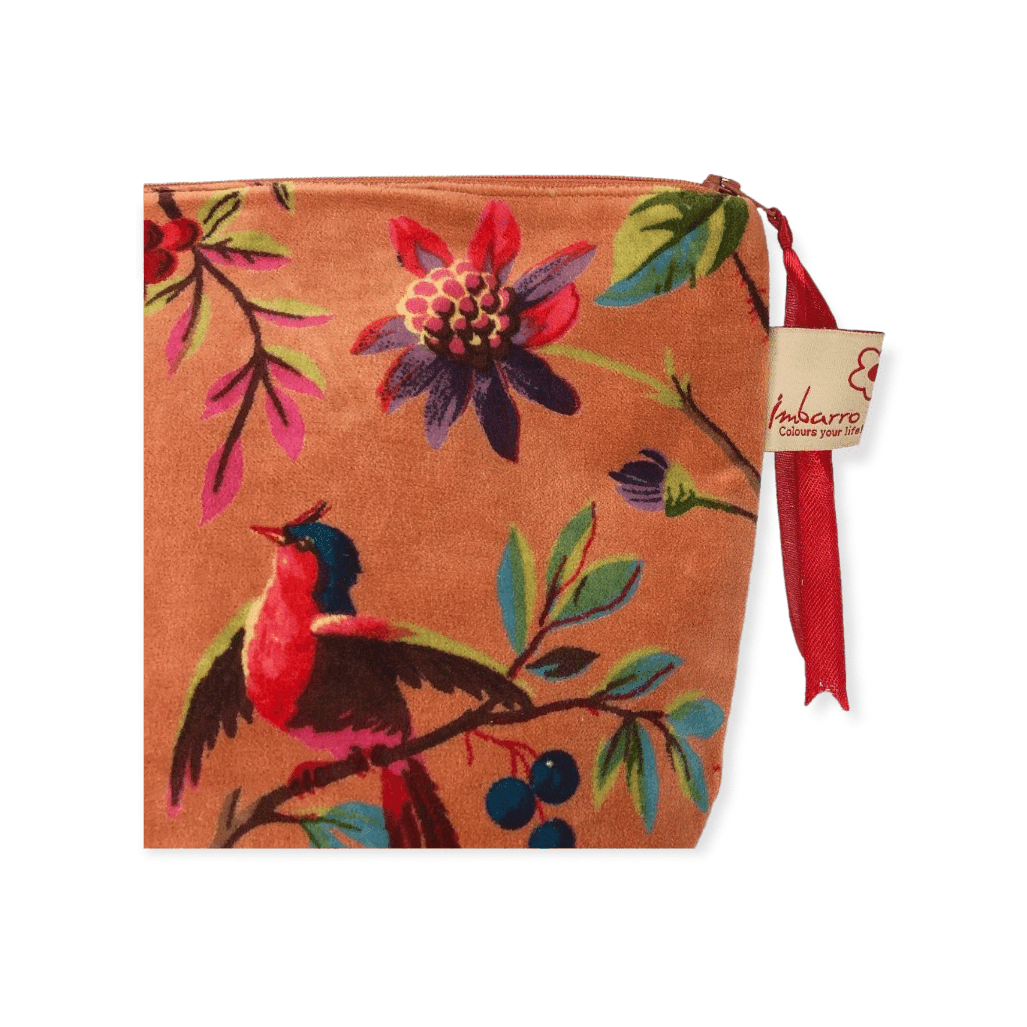 Imbarro Home & Fashion Pouch Toilettas Paradise orange Velours - Afbeelding 2