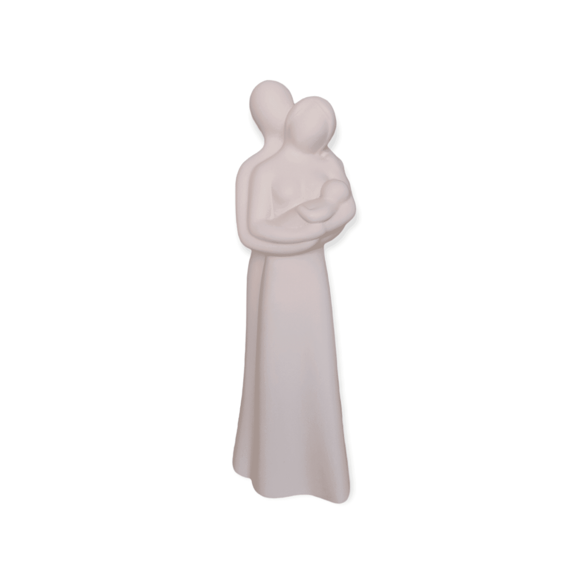 Gilde Handwerk - Sculptuur - Beeld - Ouders met baby - Keramiek - Wit - 32cm