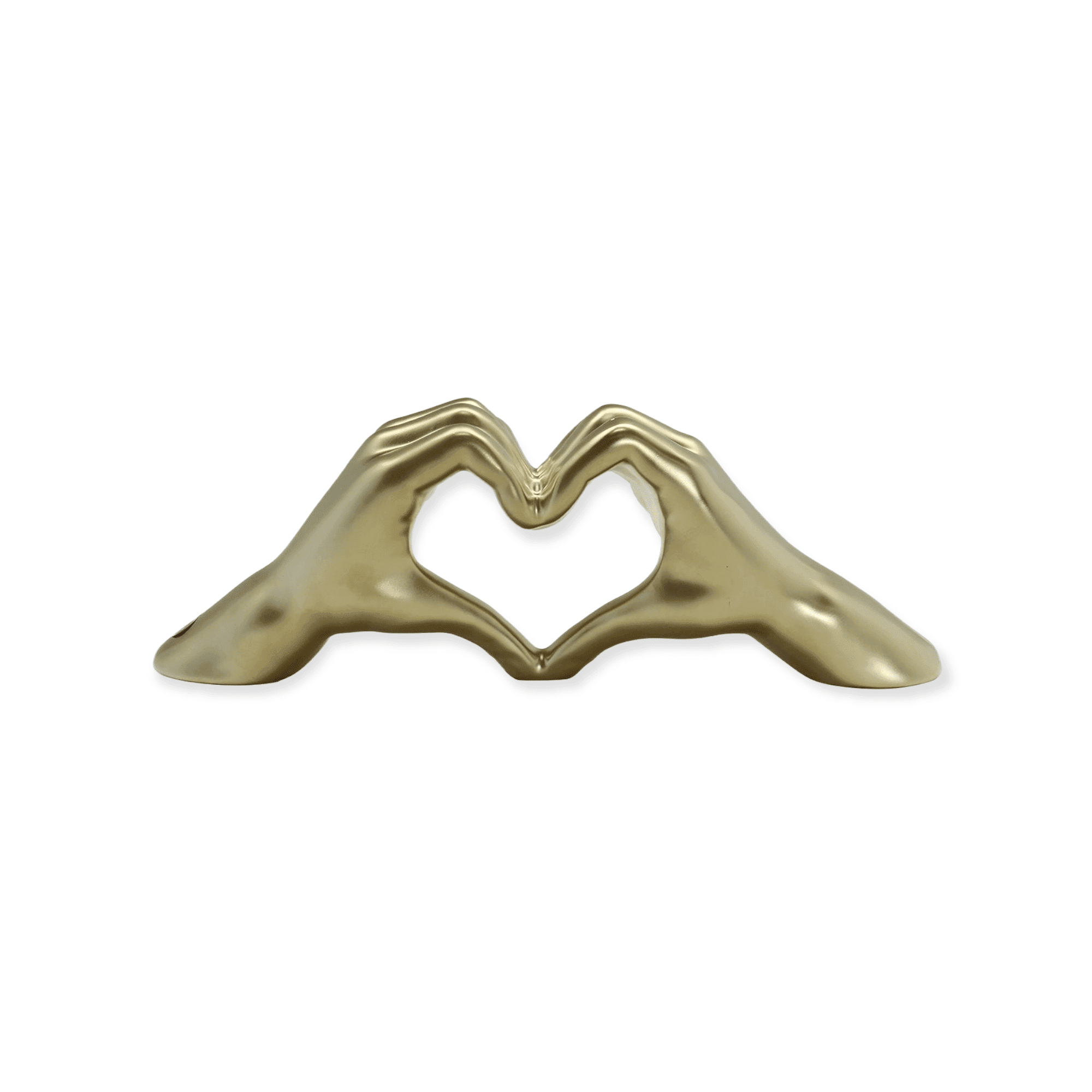 Gilde Handwerk - Beeld - Sculptuur - Heart Sign - Hands - Mat Goud - Keramiek