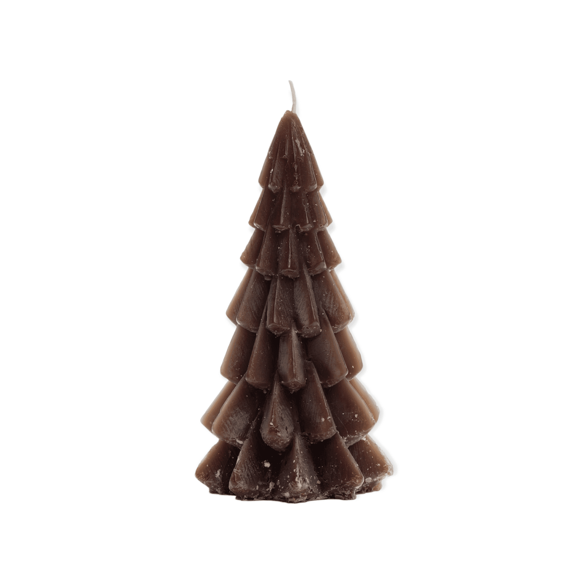 Rustik Lys Kerstboom Kaars - Coffee Bruin - 6.3 x12 cm - 13 branduren