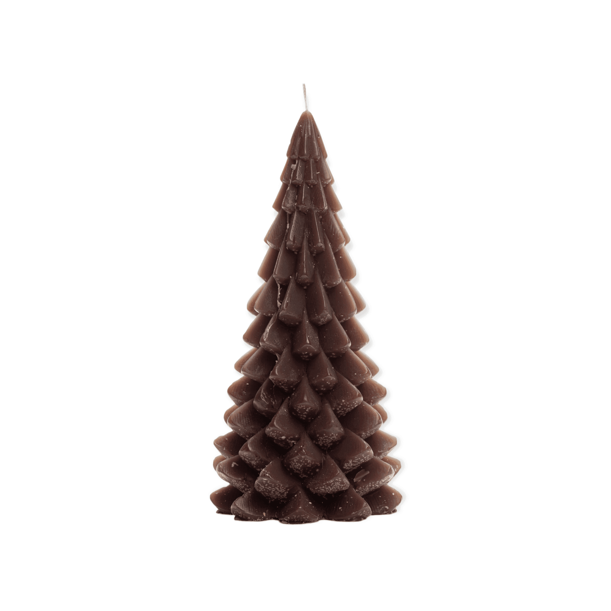 Rustik Lys Kerstboom Kaars - Coffee Bruin - 10x20cm - 42 branduren