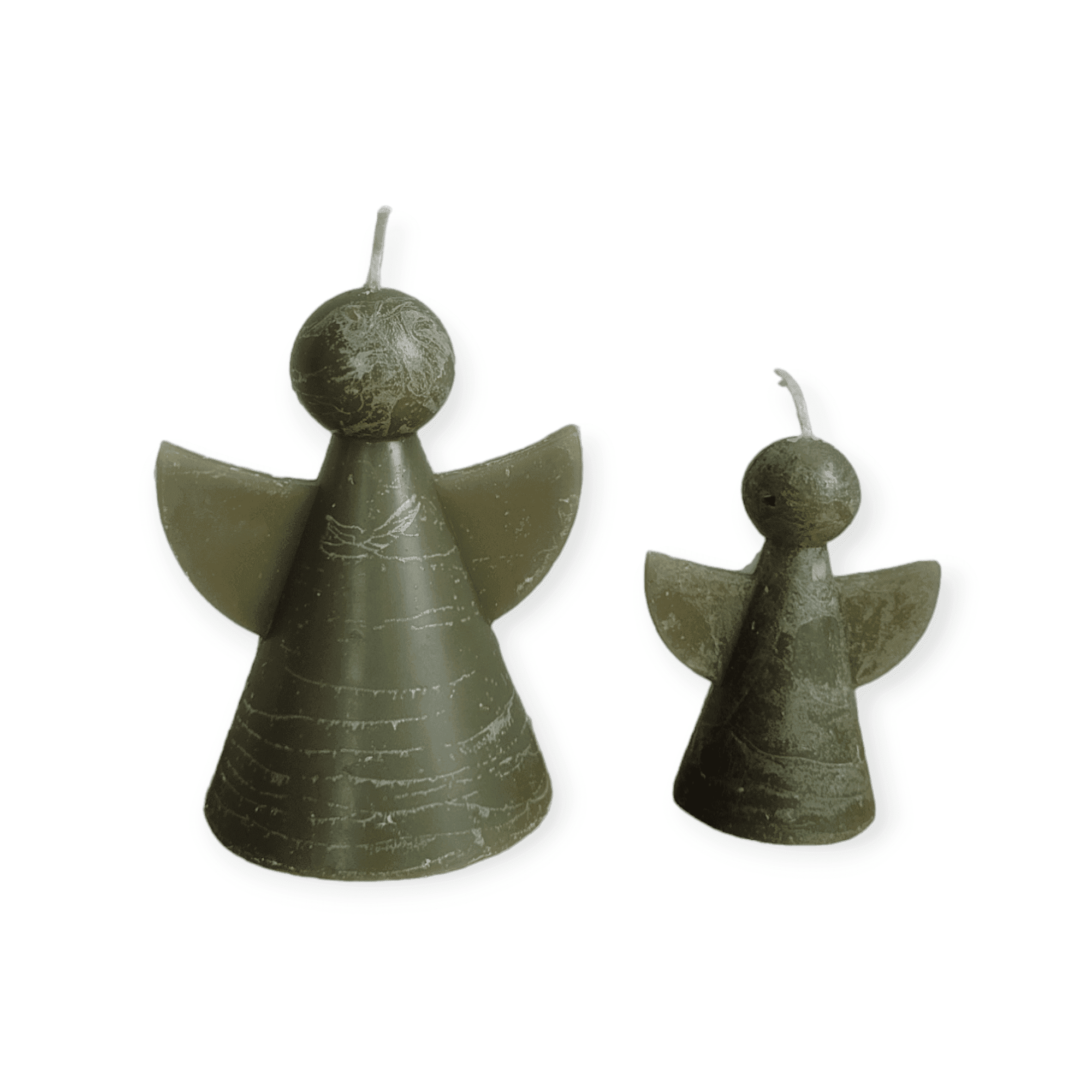 Home Society - Set/2 - Engelkaarsjes - Maat L&S - Groen - 11,5 en 8 cm hoog