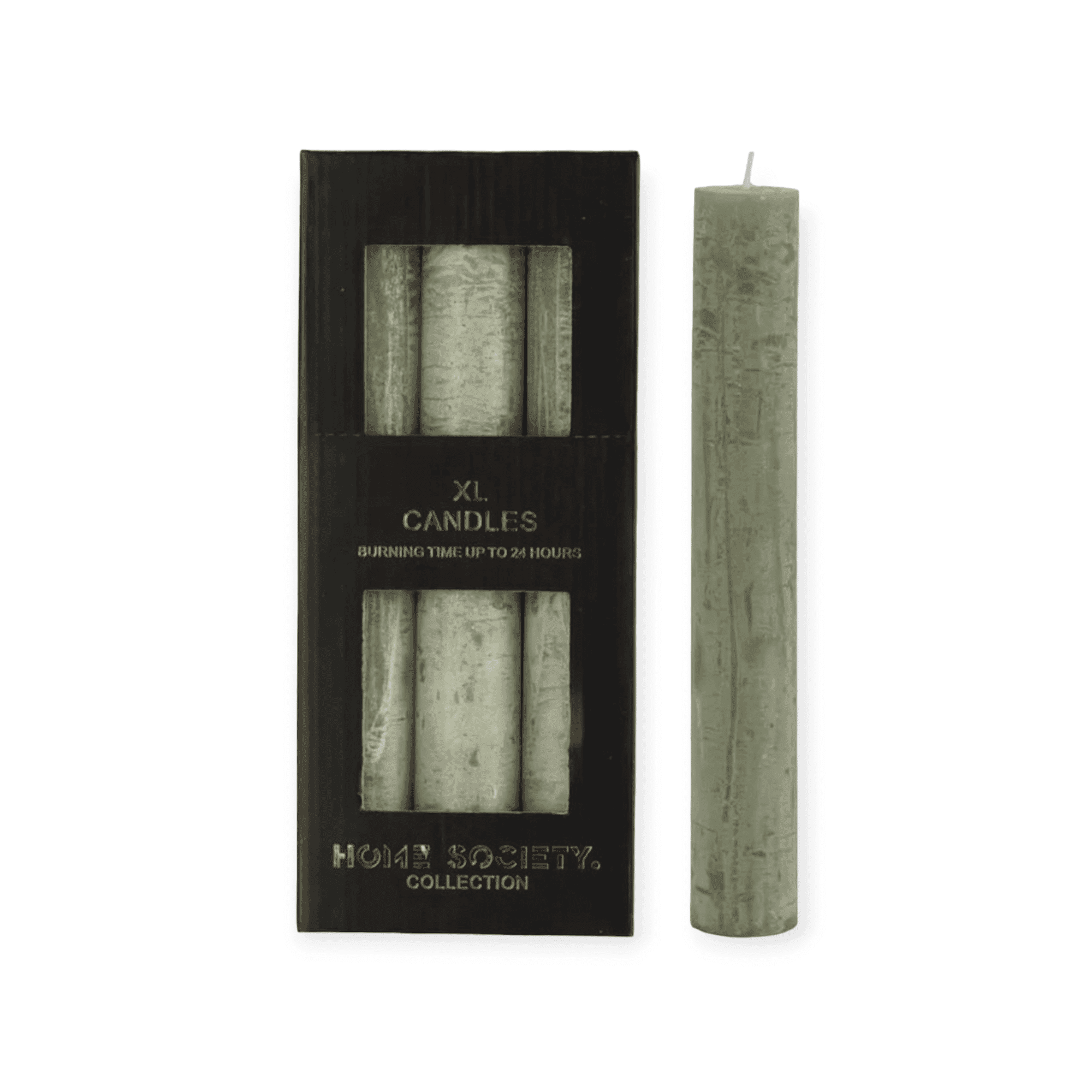 Home Society - Extra brede XL Dinerkaarsen - Celadon - Set/9 stuks - 3,5x24 cm