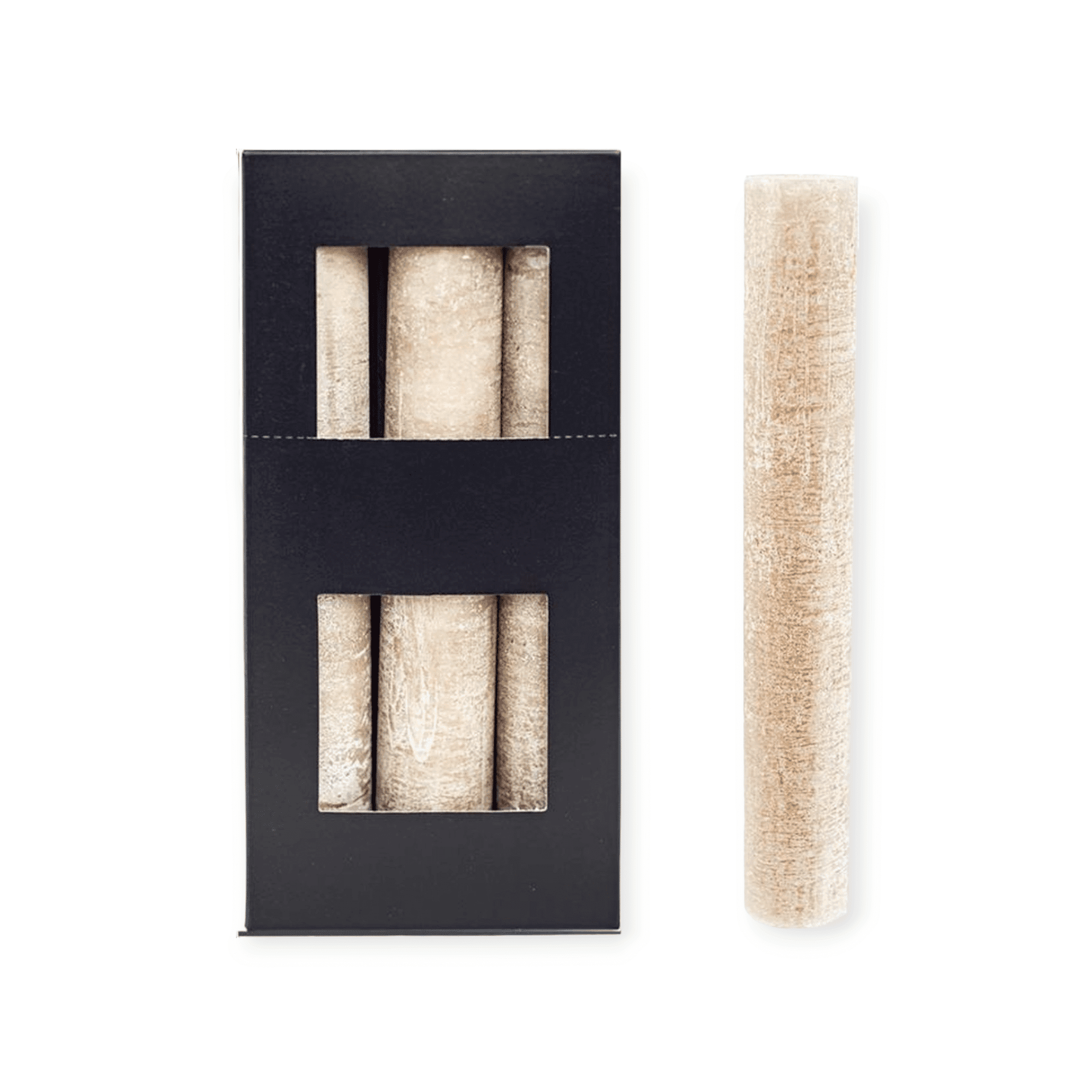 Home Society - Extra brede XL Dinerkaarsen - Taupe - Set/9 stuks - 3,5x24 cm